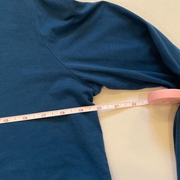 J. Jill Long Sleeve Blue Button Down Tunic/Shirt Pleated Detail, Oversized, M - Picture 9 of 10